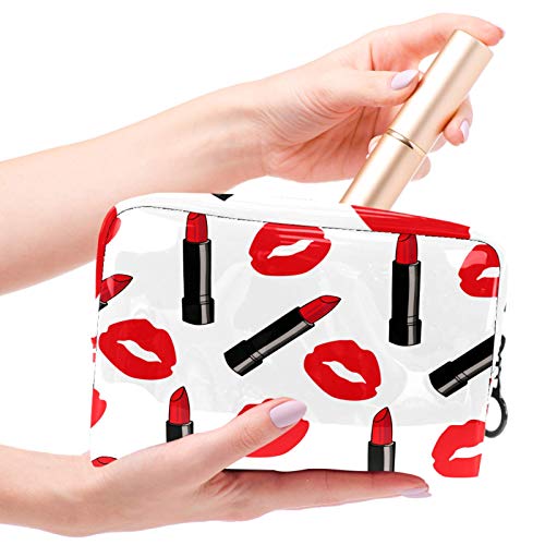 piros matt rúzs PVC Kozmetikai Tok Vízálló Utazási hordtáska a Nők, Lányok