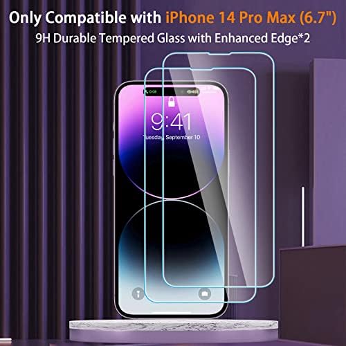 Fubido Mágneses Átlátszó tok iPhone 14 Pro Max-Ügyben [Teljes Kamera Védelem + Üveg kijelző Védő fólia] [Kompatibilis MagSafe]