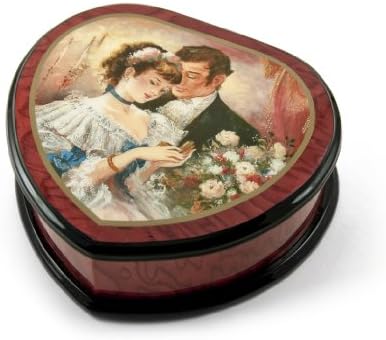 Romantikus, Szív Alakú Festett Ercolano Music Box Című - Sok Dalt Választani - Egy emlék a Szeretet által Brenda Burke -