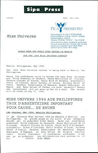 Gritte Anderson Dánia Versenyez a Miss Universe 1994 Tartott, Manila, Fülöp - szigetek- Vintage Nyomja meg a gombot Fénykép