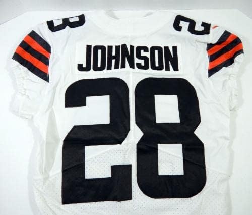 2020 Cleveland Browns Kevin Johnson 28 Játékban Használt Fehér Jersey 38 DP23464 - Aláíratlan NFL Játék Használt Mezek