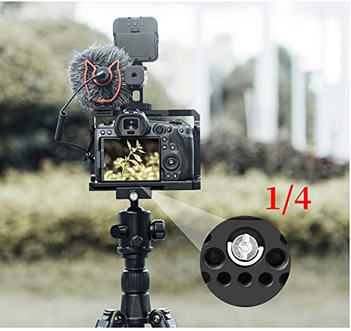 Fotga Alumínium Védő Videó Kamera Ketrec Stabilizátor, Felső Markolat Canon EOS R5 R6 DSLR Fényképezőgép,Több 1/4 3/8 Csavar-Hegy