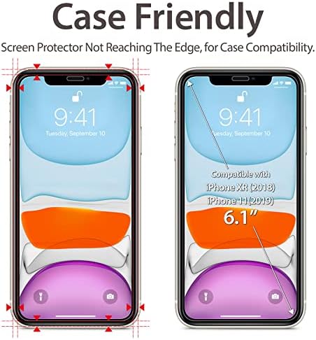 WeGear Privacy Glass kijelző Védő fólia iPhone 11/XR,6.1 colos,Teljes Lefedettség,Anti-Spy Edzett Üveg Film,2 Csomag