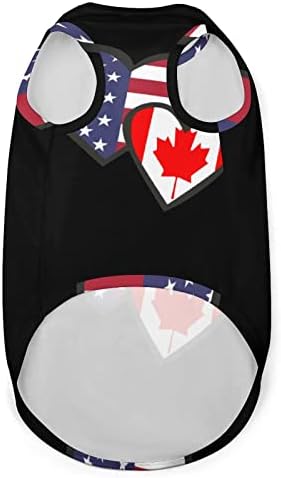 Szívek Amerikai Kanadai Zászló Kutya Mellény Pulóver Kisállat Kutya Pulóver Kabát Ruha Kicsi Közepes Kutya, Macska XL
