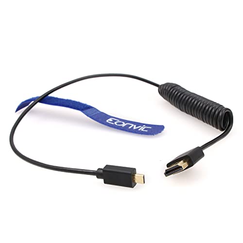 Eonvic 2.0 HDMI Spirál Kábel 8K HDMI-Mikro HDMI Kábel Nagy Sebességű Vékony HDMI férfi Férfi Extender Spirál Kábel Canon