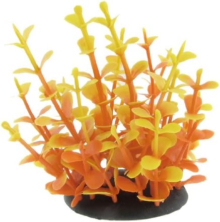 uxcell Műanyag Akvárium Mesterséges Növények, 3,5 Hüvelykes, Narancssárga/Sárga