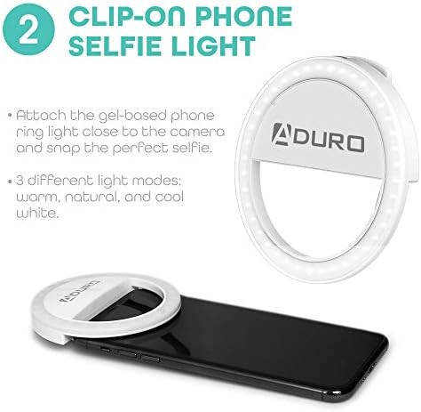 Aduro U-Patak 3-az-1-Gyűrű Light Studio Kit Csomag, Szett Tartalmaz LED Gyűrű Fény Állvány, videó Telefon Önarckép Gyűrű