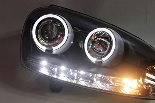 Általános 2003-tól 2008-as Év Golf 5 MK5 LED Angel eyes Fényszórók Fekete Ház SN