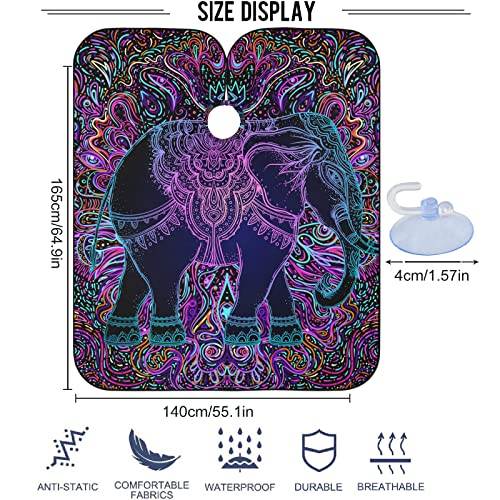 visesunny Borbély Cape Törzsi Elefánt Paisley Design Mandala Poliészter hajvágó Szalon Köpeny Kötény antisztatikus Hajvágás