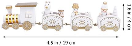 VICASKY Gyerek Játékok, Aranyos Fa Karácsonyi Mini Vonat Díszek Gyerekek Ajándék Játékok Mini Vonat Gyűjthető Figurák Asztali