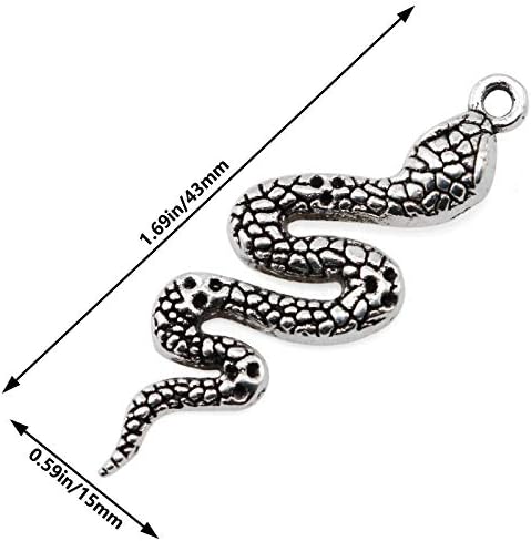 Lind Konyha 20DB Kígyó-alakú Gombok Medálok Tartozék Vegyes Sima Fém Gombok DIY Ékszerek Készítése, Ravaszkodó, az Ősi Ezüst