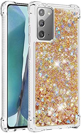 Galaxy Note 20 Esetben ZERMU Ütésálló Világos, Színes Szív Mintás Vízesés Fushion Mozgó Folyadék Csillogó TPU Lökhárító Luxus