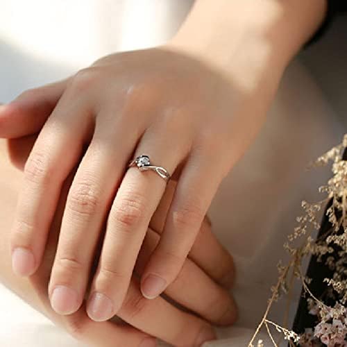 2023 Új Női Gyűrű Divat Intarziás Cirkon Gyűrű Személyiség Női Gyűrű Ékszer Eljegyzési Gyűrű, Férfi Divat Gyűrű (Ezüst, 7)
