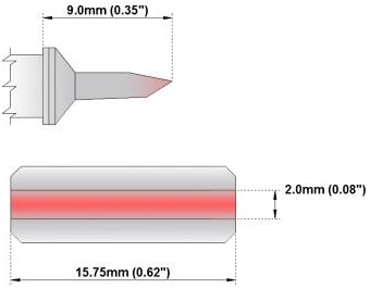 Thermaltronics M7LB126 Penge Tipp 15.75 mm (0.62 a) cserélhető a Metcal SMTC-161