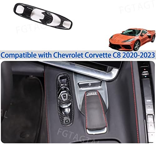 Igazi Szénszálas Konzol sebességváltási Gomb Panel Trim Cover Kompatibilis Chevrolet Corvette C8 2020-2023, Belső Alakváltó