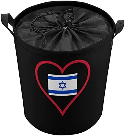 Imádom Izrael Piros Szív Összecsukható Kosárban Nagy Szennyesben Könnyű Tároló Kosár Játék Szervező fogantyúval