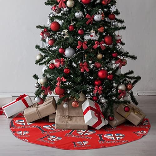 Imádom Londont karácsonyfa Szoknya Puha Plüss Piros Fedezett Karácsonyi Party, Ünnepi Dekoráció, Beltéri, Kültéri