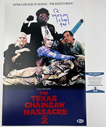 Bill Moseley aláírt 12 x 18 Poszter A Texasi Láncfűrészes Mészárlás 2 Chop Felső Sawyer Autogramot Beckett Hitelesítés