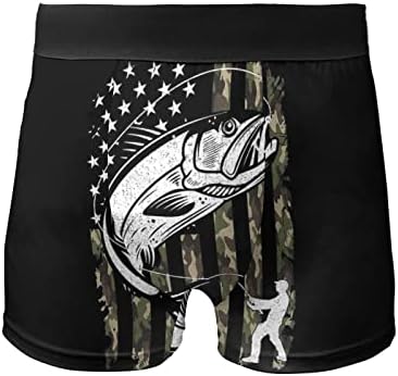 Amerikai Zászló Álcázás Basszus Halászati Férfi Fehérnemű Alkalmi Sztreccs Boxer Rövid Puha Alsónadrág