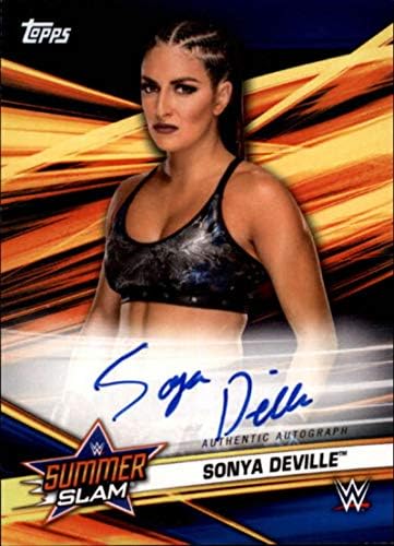 2019 Topps WWE SummerSlam Autogramot Kék OC-SD Sonya Deville AUTO /50 Birkózás Trading Card