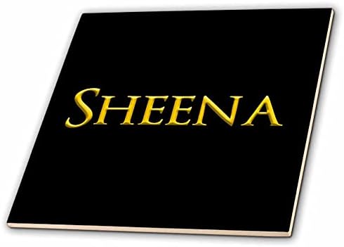 3dRose Sheena kedvelt női név az USA-ban. Sárga, fekete varázsa - Csempe (ct_349705_1)