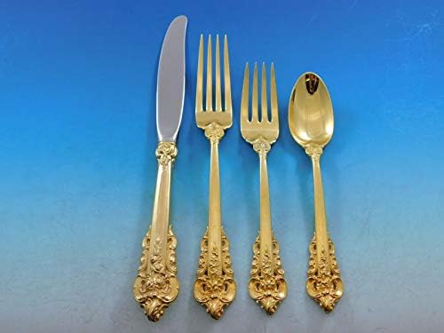 Arany Grande Barokk által Wallace Sterling Ezüst Evőeszközök, Vacsorát 72 db Arany