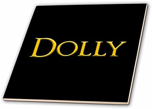 3dRose Dolly vonzó lány baba neve az USA-ban. Sárga, fekete ajándék - Csempe (ct_353709_1)