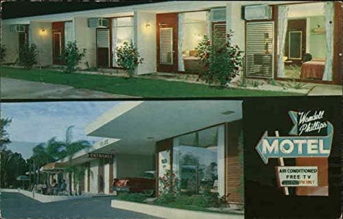 Wendell Phillips Motel-St. Petersburg, Florida, FL Eredeti Régi Képeslap