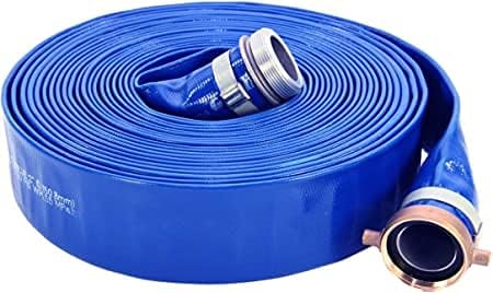 Abbott Gumi 1147-2000-50 PVC Leürítő Tömlő, Szerelvény, Kék, 2 Férfi X Női NPSM, 65 psi Max Nyomás, 50' Hosszú, 2 ID