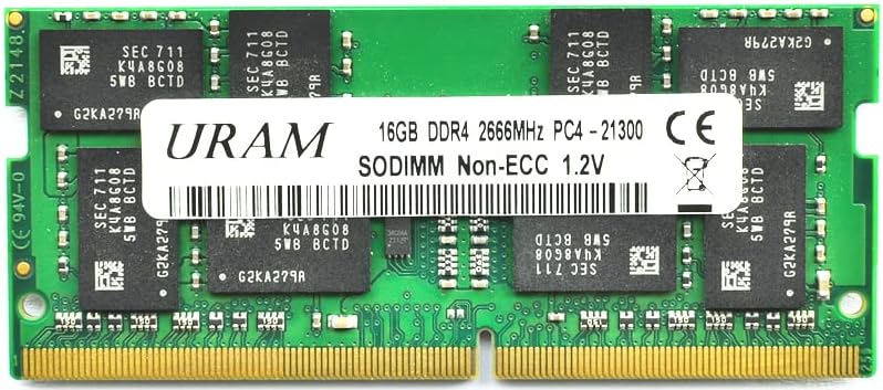URAM16GB DDR4 2666MHz (Kompatibilis 2400MHz, vagy 2133MHz) PC4-21300 1RX8 CL19 SODIMM Samsung RAM IC Stick(Számítógép, Laptop