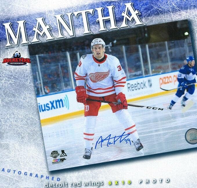 ANTHONY MANTHA Aláírt & Írva Detroit Red Wings 8x10 Fotó - 70513 - Dedikált NHL-Fotók