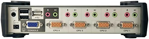 ATEN 4-Port USB 2.0 KVMP Kapcsoló Audio Támogatás Kábelek CS1734B (Ezüst)