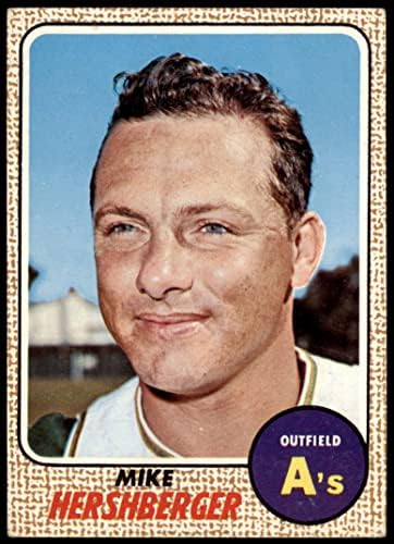 1968 Topps 18 Mike Hershberger Oakland Athletics (Baseball Kártya) (Vissza az Arany Színű) VG/EX Atlétika
