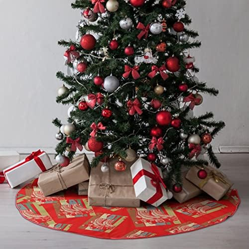 Görkori Retro karácsonyfa Szoknya Puha Plüss Piros Fedezett Karácsonyi Party, Ünnepi Dekoráció, Beltéri, Kültéri
