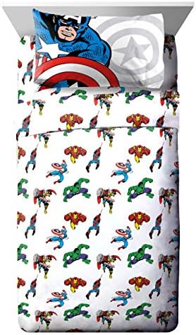 Jay Franco Marvel Avengers Képregény Hűvös 5 Darab Twin Bed Set - Magában Foglalja A Vigasztaló & Lap Set - Ágynemű Funkciók,