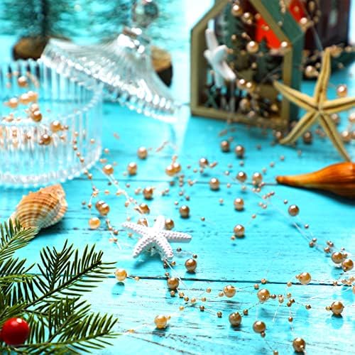 Karácsonyi Gyöngyös Csillag Garland Tengerparti Strand Dekoratív Fehér Gyöngyös Koszorú a tengeri Csillag Gyöngy, Gyöngyök
