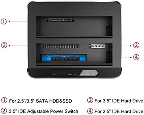 LHLLHL Kettős Bay USB 3.0 SATA IDE Külső Merevlemez Dokkoló Állomás 2-Port Hub kártyaolvasó 2.5/3.5 Hüvelykes SATA/IDE HDD