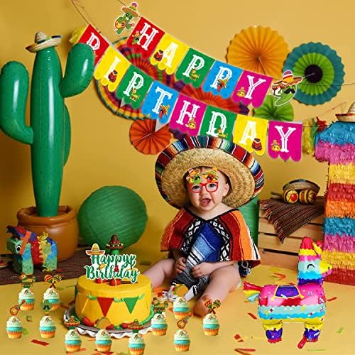 Mexikói Témájú Szülinapi Parti Dekoráció, 78 Db Fiesta Taco Születésnapi Party Kellékek, a Lányok - Születésnapi Banner,