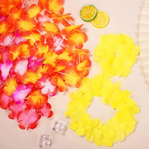 ADXCO 180 Db Hawaii Virágfüzérek Hawaii Party Dekoráció, Beleértve a Vegyes Stílusok 72 Hawaii Virágfüzérek Nyaklánc 36 Fejpánt