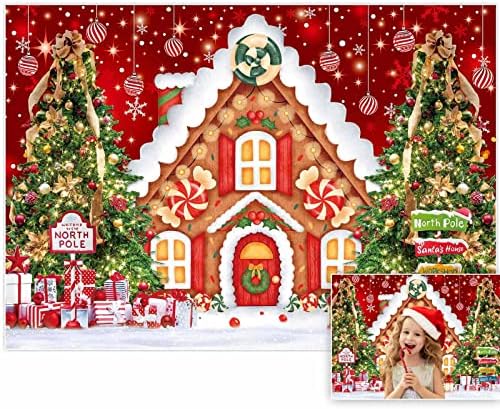 Allenjoy 96 x 72 Karácsonyi Mézeskalács Ház Hátteret Fotózás Téli Boldog Karácsonyt Fa Háttér Santa Baby Shower Szülinapi