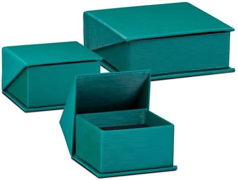 ALLUREPACK Navy Kék Gyűrű Box - Selyem Csiszolt Karton Papír-Ékszer Ajándék Doboz Elit Modern Szögletes Bezárása, Bársony