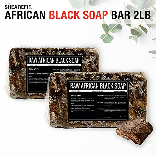 Sheanefit Nyers Afrikai Fekete Szappan - Minden Bőrtípusra - Arc, Test, Haj Szappan Tömeges Bar (5 Kg)