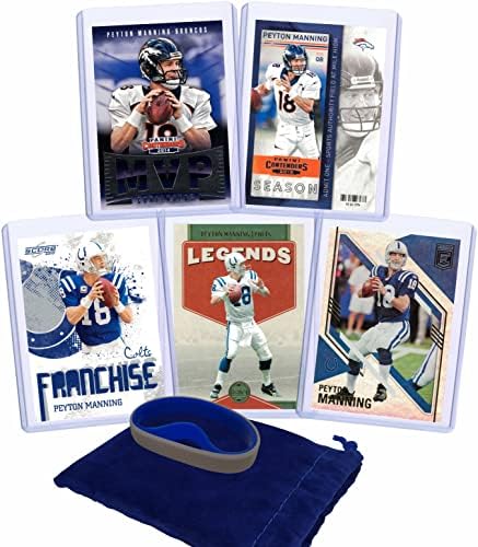 Peyton Manning (5) Válogatott Labdarúgó Kártyák Bundle - Denver Broncos, Indianapolis Colts Kereskedelmi Kártyák