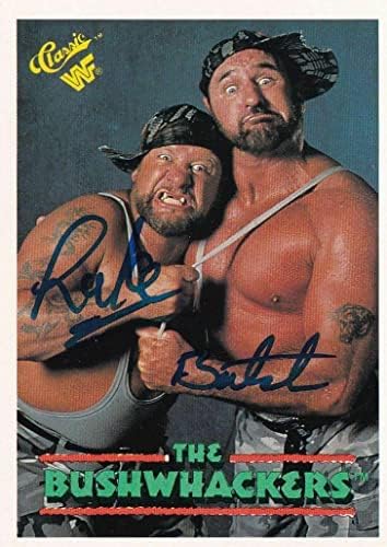 A Bushwhackers Lukács & Butch Aláírt 1990 Klasszikus WWF Újonc Kártya 148 WWE RC - Dedikált Birkózás Kártyák