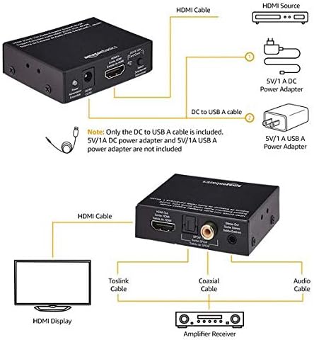 Alapokat 4K HDMI-HDMI, Audio (RCA Sztereó vagy Spdif) Extractor Átalakító (Támogatja az Apple TV, Tűz, TV-vel, valamint