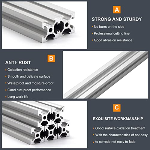 iMetrx Alumínium Profil 20 x 20 1500 mm Ezüst (10 Db/Csomag) V-Slot Alumínium Profil Európai Szabvány a 3D-s Nyomtatók, CNC