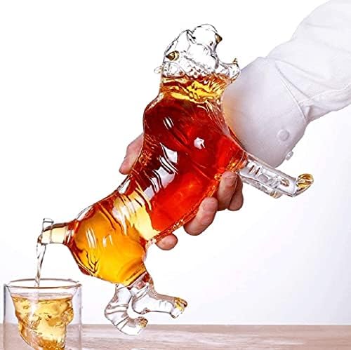 whisky decantador Állat Whiskey Hordókkal, Nagy 35-Oz Ordító Tigris Üveg Figura, Mouthblown Italos Üveget a Bourbon Whisky,