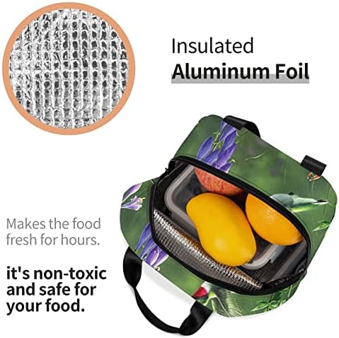 ASEELO Kolibri Pillangó Hordozható alumínium fólia megvastagodott szigetelés ebéd bag egyszerű szigetelés ebéd táska, iskola,