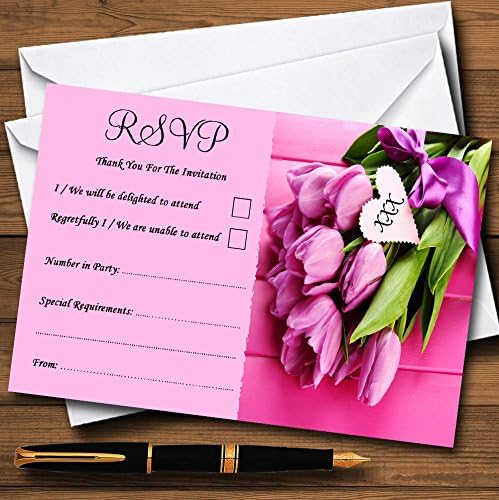 Rózsaszín Tulipán Személyre szabott MEGHÍVÓ Kártya