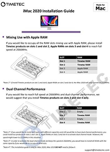Timetec 16GB KIT(2x8GB) Kompatibilis Apple DDR4 2666MHz Közepére 2020-as iMac (20,1 / 20,2) / Közepes 2019 iMac (19,1) 27-hüvelyk